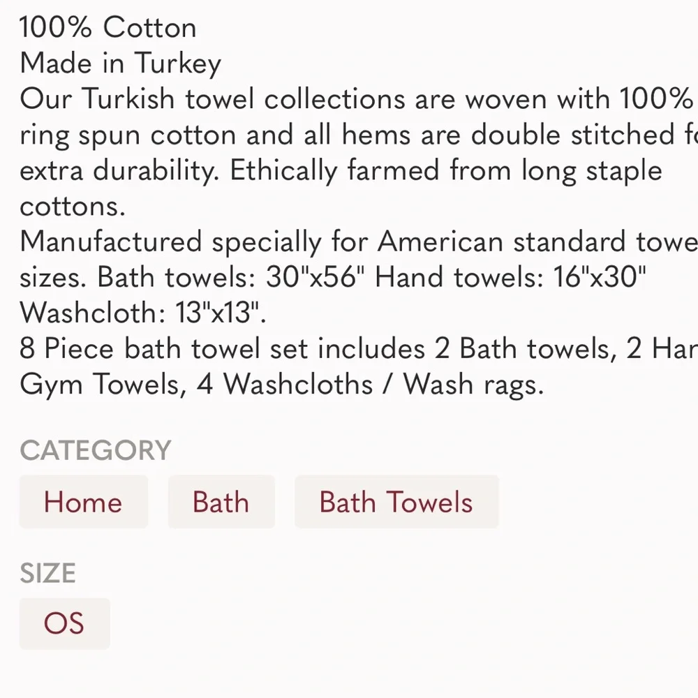 Burgundy 8 Piece Bath Towel Thick, Soft, Plush